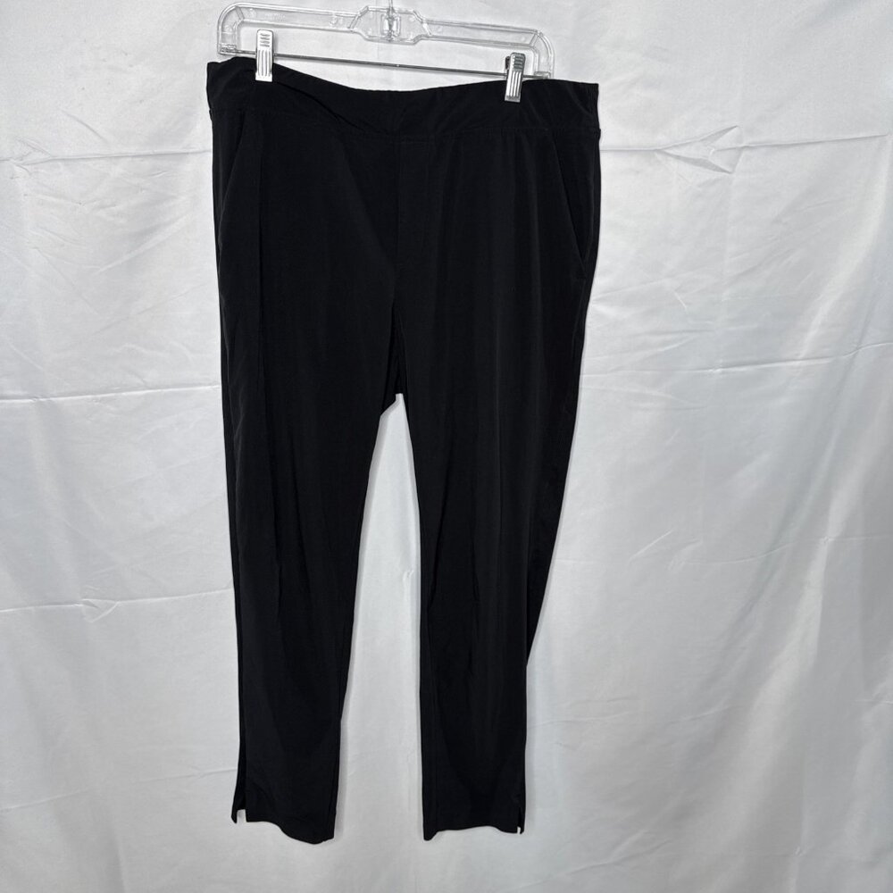 Athleta High Rise Track Pants Black womens Sz 12 Athletic Pockets